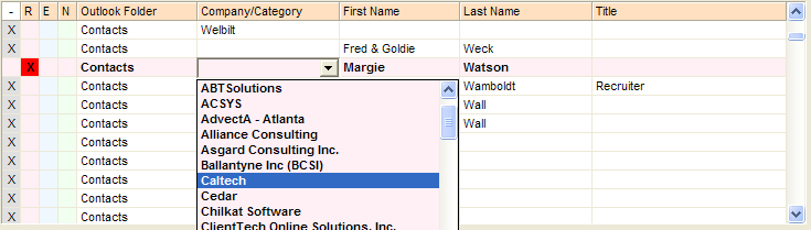 Job search import drop down column