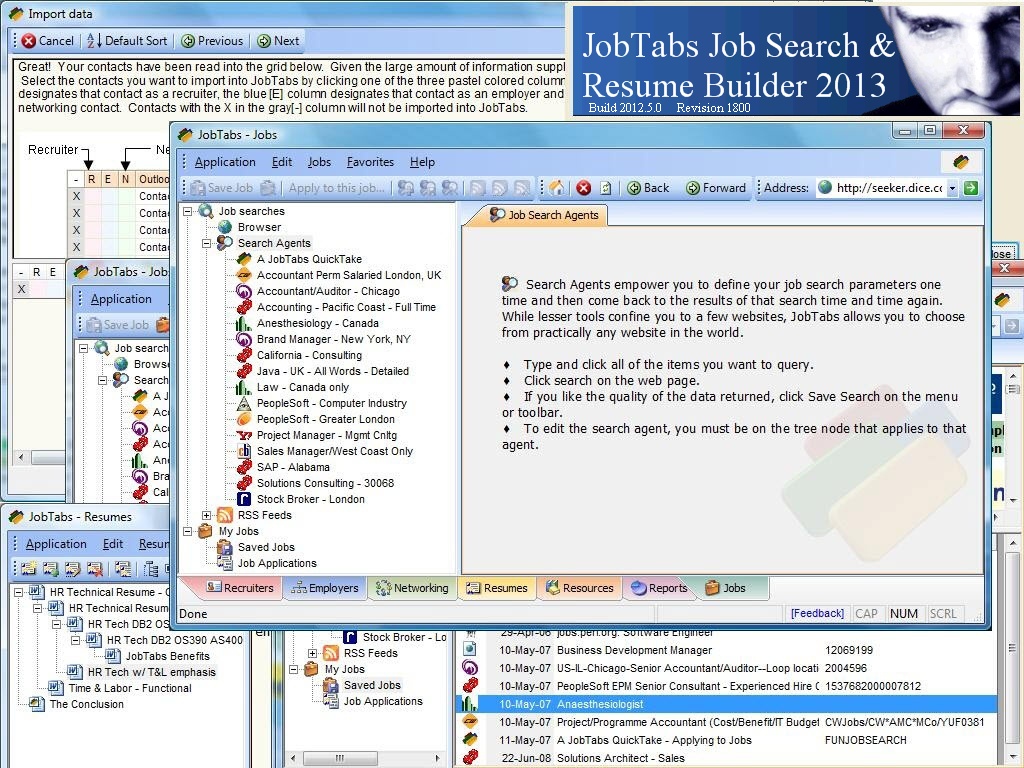 Click to view JobTabs Job Search and Resume 2011 5.0.0.1701 screenshot